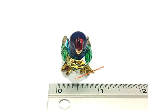 Glass Blown Parrot Figurine Collectible Ornament Miniature