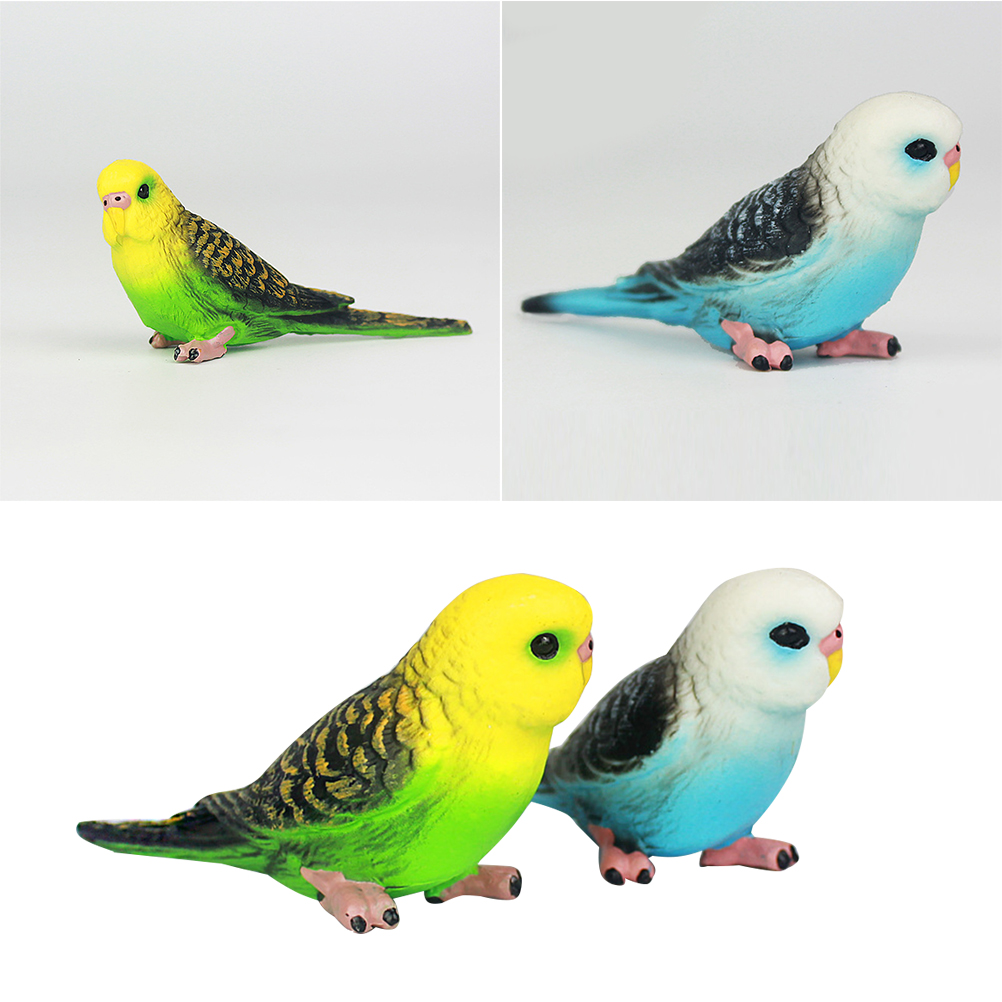 Small Parrot Figurine Decoration - Green & Blue