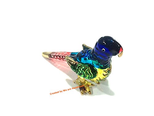 Glass Blown Parrot Figurine Collectible Ornament Miniature