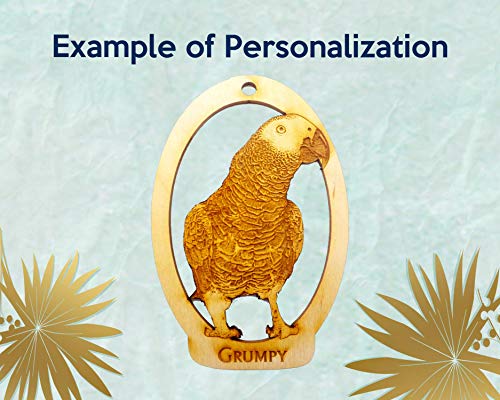 Personalized African Grey Ornament - Parrot Christmas Ornament