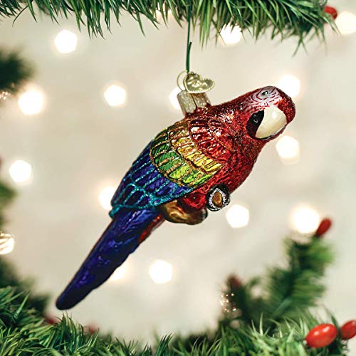 Parrot Bird Watcher Glass Ornaments for Christmas Tree