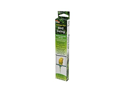 PENN-PLAX Bird-Life Trimmer Plus Cement & Metal Swing – Naturally Trims Nails & Beak – Great for Parakeets, Cockatiels, Finches, and Other Small Birds – Small Size