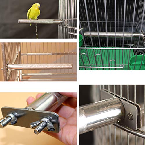 Stainless Steel Parrot Perch with Grinding Stick