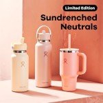 32 Oz Wide Mouth Straw Cap Bottle - Starlight