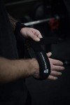 GYMREAPERS Black Padded Wrist Straps for Weightlifting