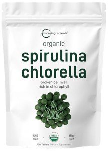 Organic Spirulina & Chlorella Tablets - 720 Count