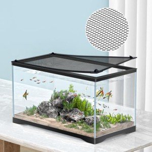 MLEJU Adjustable Aquarium Cover with Fresh Air Netting