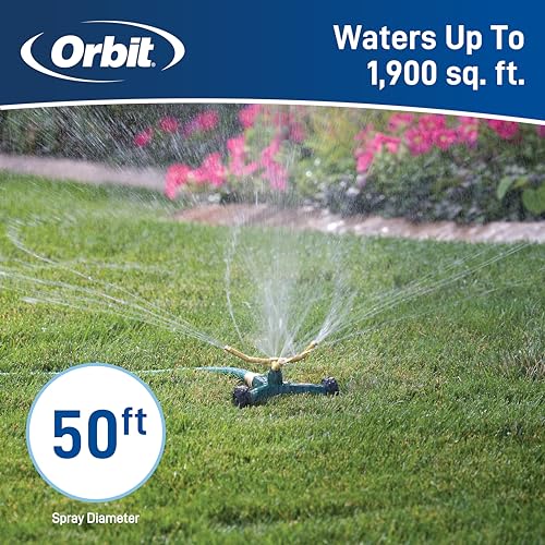 Metal 3-Arm Sprinkler with Wheels