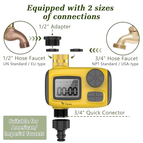 TRJZWA Outdoor Garden Hose Sprinkler Timer, Yellow