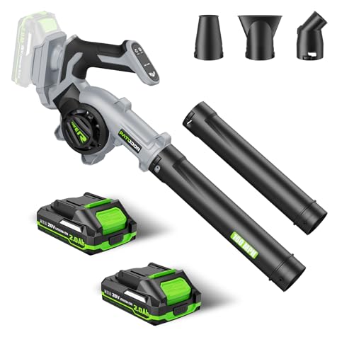 Cordless Electric Leaf Blower with 2 Batteries & Charger