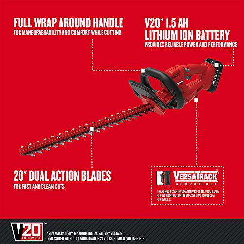 CRAFTSMAN V20 Cordless 20" Hedge Trimmer - Battery Included