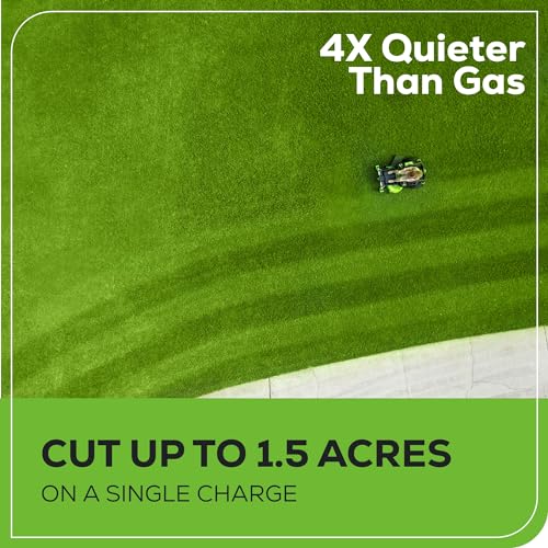 Greenworks Cordless Electric Zero Turn Riding Mower with batteries