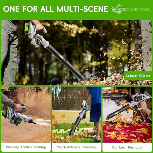 Cordless Electric Leaf Blower with 2 Batteries & Charger