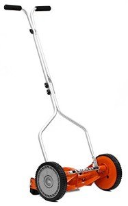 14-Inch 4-Blade Push Reel Lawn Mower, Red