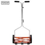 14-Inch 4-Blade Push Reel Lawn Mower, Red