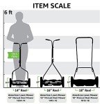 14-Inch 4-Blade Push Reel Lawn Mower, Red