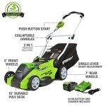 Greenworks 40V Cordless Electric Lawn Mower & Sweeper