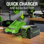 Greenworks 40V Cordless Electric Lawn Mower & Sweeper
