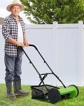 15-Inch Push Reel Lawn Mower with Grass Catcher