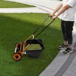 Manual Lawn Mower, Push Reel Walk-Behind Lawn Mowers, 14 Inch Cordless Grass Cutter with Removable Grass Collect Bag, Adjustable Height Grass Cutting Tool for Driveways, Courtyards (16, Inches)