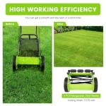 LGXSHOP Push Reel Lawn Mower 16 inch, 5 Blades Manual Push Mower No Motor, 0.67-1.3 in Adjustable Cutting Height, Walk-Behind Lawn Mowers with Grass Catcher Bag for Green Lawns, Driveways, Courtyards