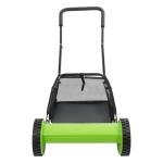 LGXSHOP Push Reel Lawn Mower 16 inch, 5 Blades Manual Push Mower No Motor, 0.67-1.3 in Adjustable Cutting Height, Walk-Behind Lawn Mowers with Grass Catcher Bag for Green Lawns, Driveways, Courtyards