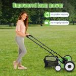 16" Manual Lawn Mower with Bag and 5 Blades
