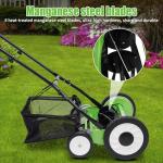 16" Manual Lawn Mower with Bag and 5 Blades