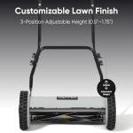 16" Push Reel Manual Lawn Mower with Adjustable Height