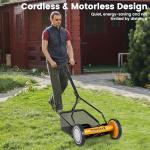 Goplus 14-Inch Manual Walking Lawn Mower