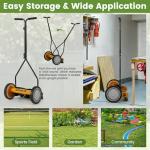 Goplus 14-Inch Manual Walking Lawn Mower