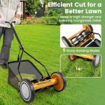 Goplus 14-Inch Manual Walking Lawn Mower