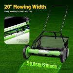 20" Manual Push Reel Lawn Mower with Grass Catcher