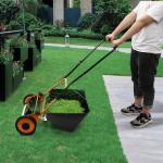 16 Inch Push Reel Lawn Mower with Grass Catcher