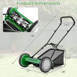 Goplus 16-Inch Manual Cordless Lawn Mower