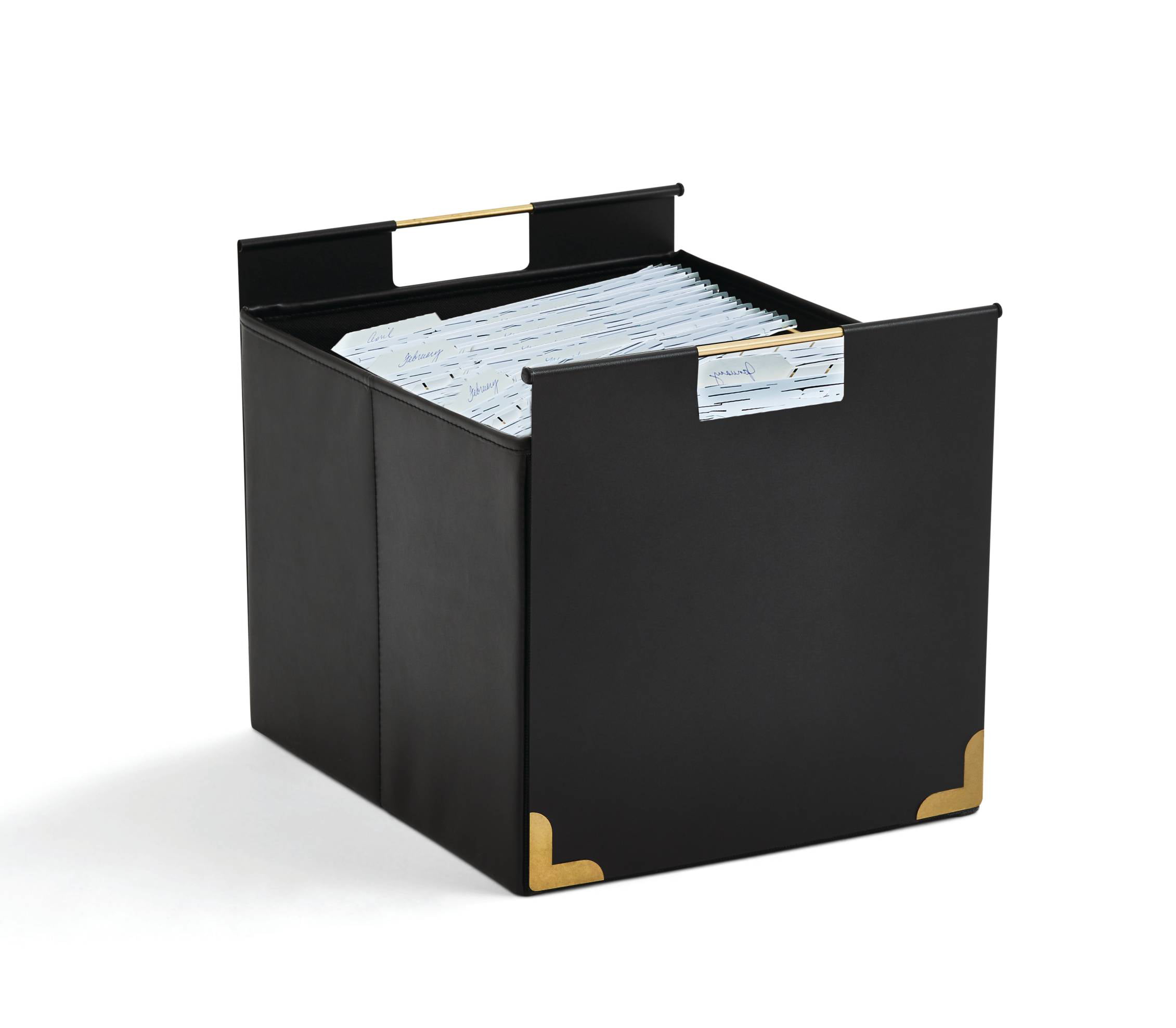 Black Metal Cube Storage Bin for Adults