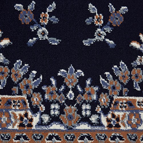 Traditional Medallion Area Rug in Navy Blue/Brown