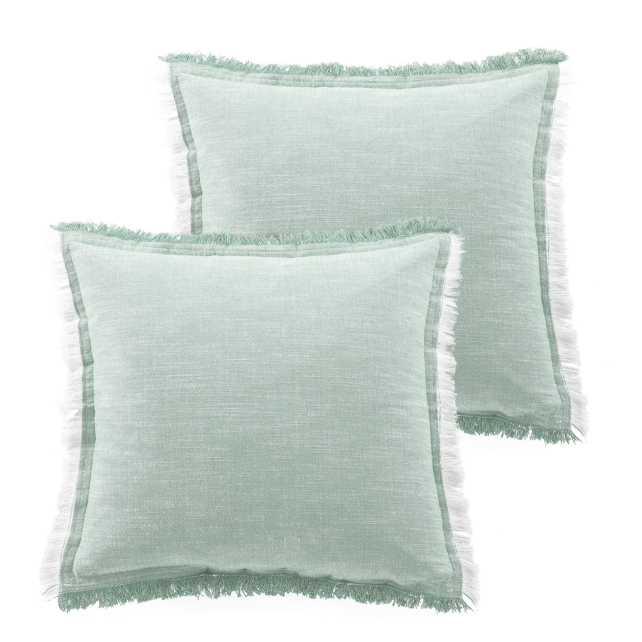 BHG Sage Square Pillows, Soft, 2pk