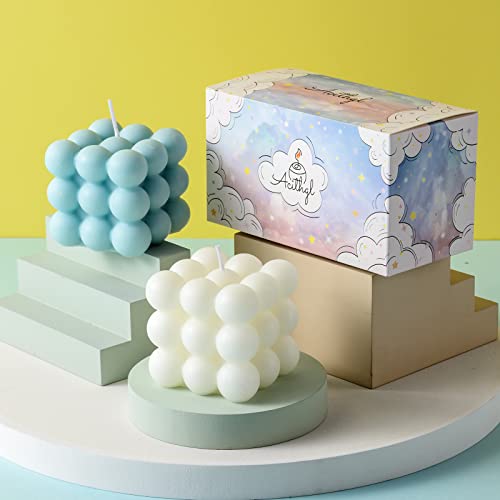 Scented Cube Soy Wax Candle Set with Bubble Design