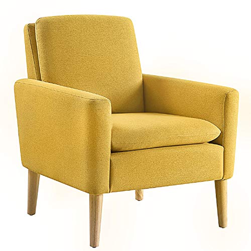 Modern Mustard Yellow Upholstered Accent Chair