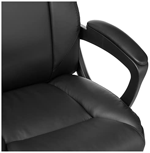 Black Padded Office Desk Chair with Armrests