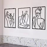 Minimalist 3-Piece Metal Women Wall Art Set