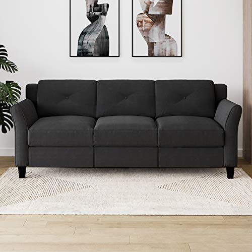 Lifestyle Solutions CCHRFKS3M26BKVA Harrington Sofa, Black