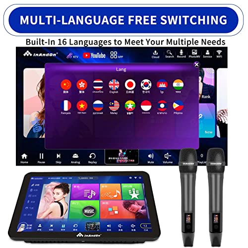 Inandon 15.6" Touch Screen Karaoke Machine System