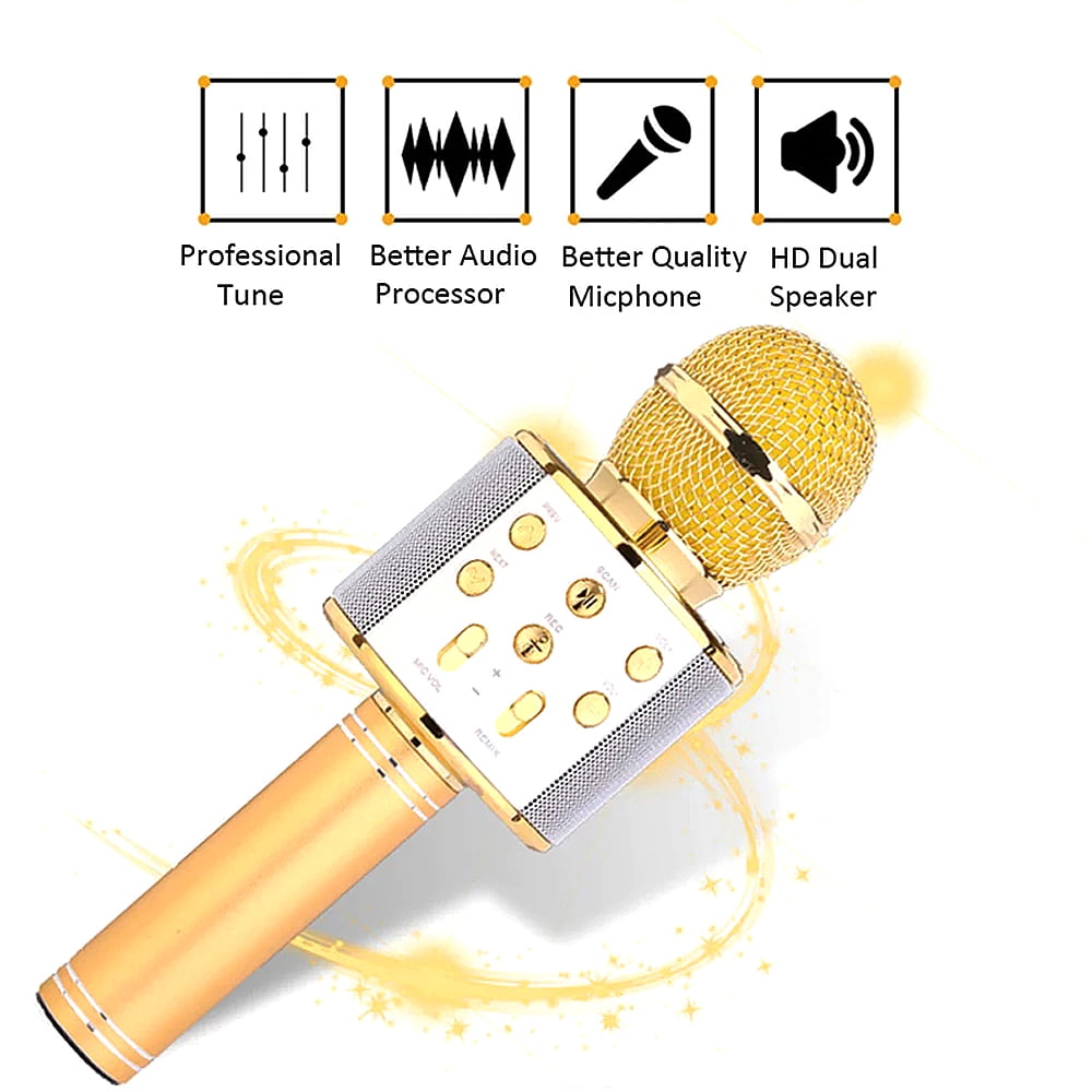 Wireless Bluetooth Karaoke Microphone for Kids & Teens