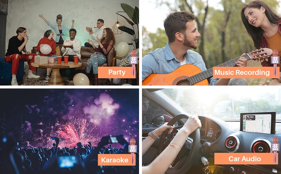 Wireless Bluetooth Karaoke Microphone for Kids & Teens