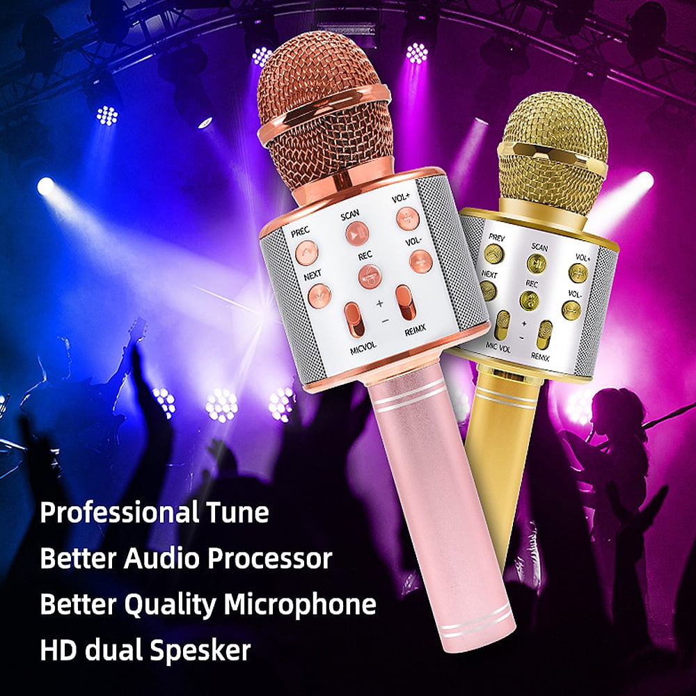 Wireless Bluetooth Karaoke Microphone for Kids & Teens