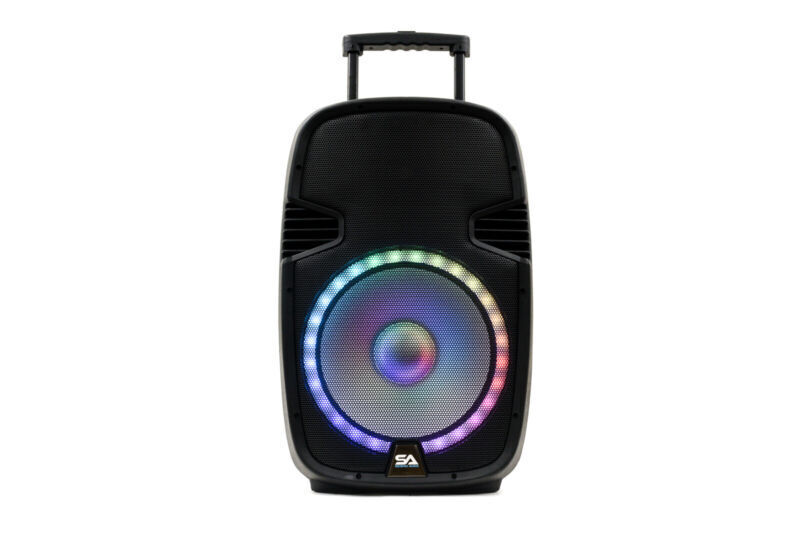 15 Inch Bluetooth DJ Karaoke Speaker Set with Mics