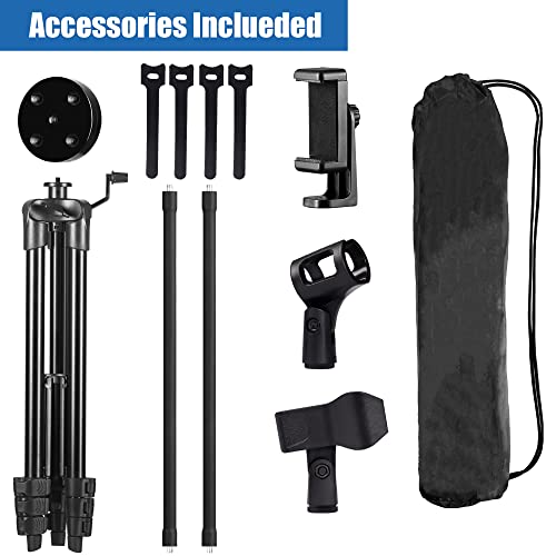 Portable Adjustable Microphone Stand with Phone Holder