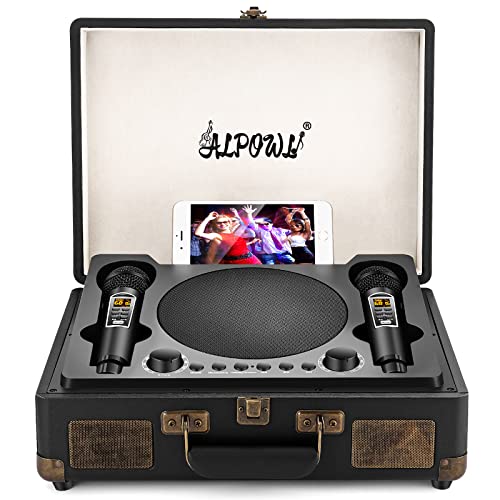 ALPOWL Portable Bluetooth Karaoke Machine with 2 Microphones